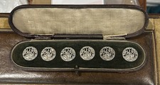 SIX ANTIQUE SILVER ART NOUVEAU