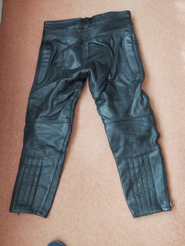 Leather biker trousers men's