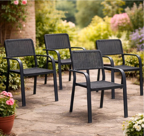 Metal garden dining chairs - metal,