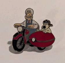 Wallace And Gromit Motor Cycle & Sidecar Enamel Pin Badge
