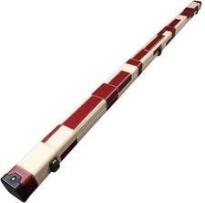 Handmade 1 Piece Slimline Red/White Patchwork Snooker Cue Case With Single Slot