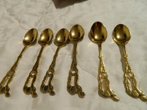 Gold plated teaspoons - gold,