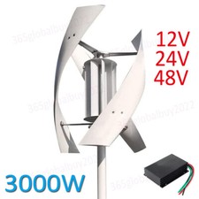 Vertical Wind Turbine 3KW Power Generator & MPPT Charge Controller 12V/24V/48V