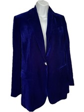 Zara Woman Blue Velvet Blazer