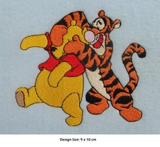 Tigger & Pooh Design (487) - Embroidered Personalised Cotton Bath or Hand Towel