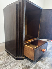 Antique Vintage Wooden Cupboard Hardwood (art Deco)