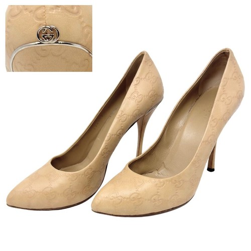 Gucci logo heels nude - gucci,