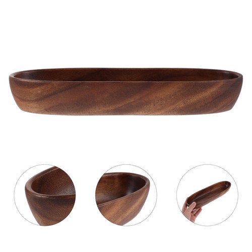 Wood fruit bowl boat shaped - boat,