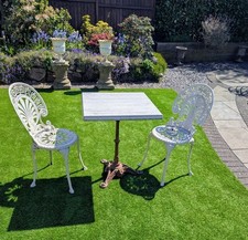  Simulated Vintage Marble Iron Bistro Table -Nicole & Chairs Delivery Available