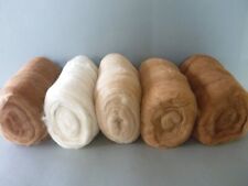 Alpaca Wool Roving - Felting, Spinning /Knitting, Weaving - Cream, Browns