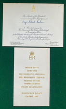 Antique Royal Invitation Menu Queen Elizabeth Hosts North Atlantic Treaty NATO