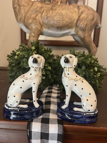 Staffordshire dalmatian pair - staffordshire,