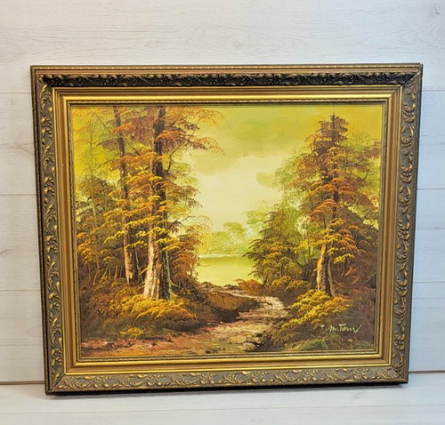 Vintage mid century oil - vintage,