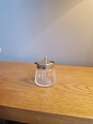 Vintage glass mustard pot
