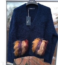 BNWT ZARA BLUE WOOL MOHAIR MIX