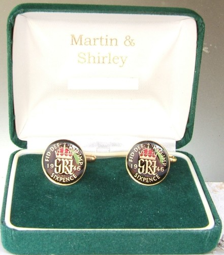 1946 sixpence cufflinks - 1946, made