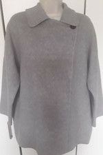 ZARA Woman Wool Mix Light Grey Cape Style Sleeved Coat (Size M)