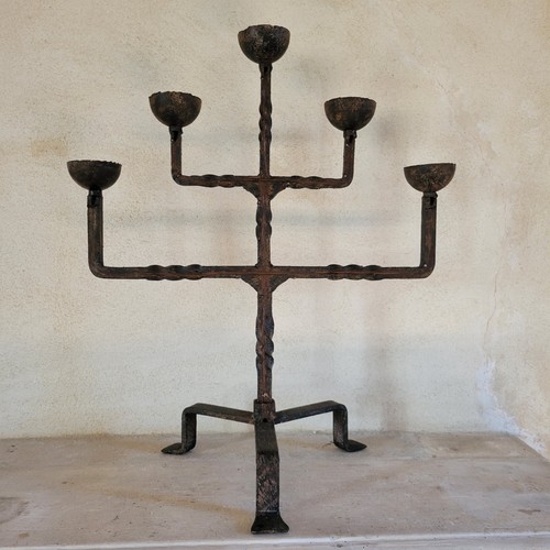 French wrought iron candelabra - wrought,