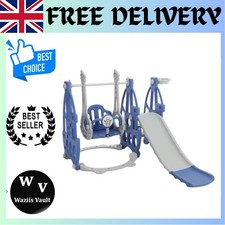 Blue PE Material 3 in 1 Children Slide Swing Basketball 3-6 Years Old