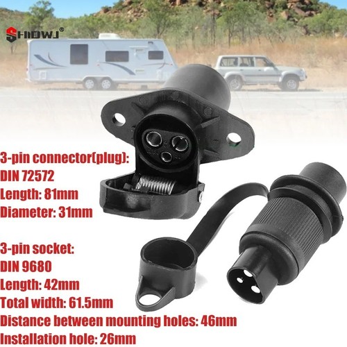 12v pole round - 3-pole, plug