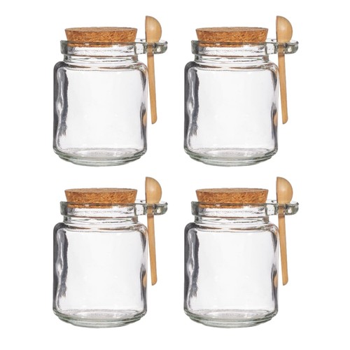 4pc glass jars airtight - glass, cork
