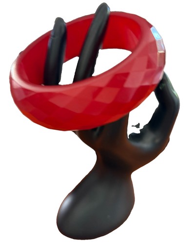 Vintage faceted red bakelite - vintage, faceted,