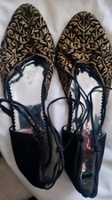 Ladies Khussa Flat Shoes With Cross Over Lace Ties Size 6