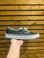 Vans Black Green Tartan Check Print Trainers Shoes Pumps UK 5 Mens