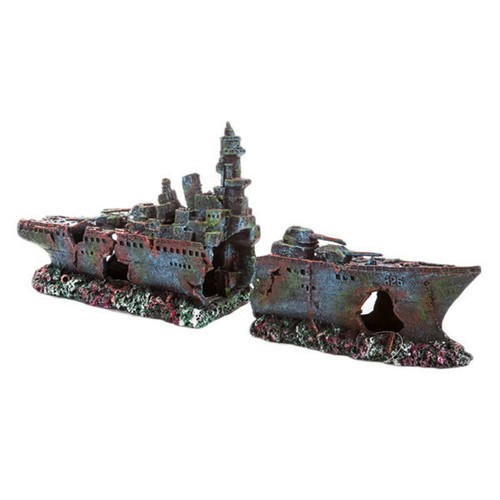 Aquarium ornament warship - ornament,