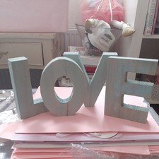 LOVE Block Sign  Wooden Decorative Tabletop Word Art