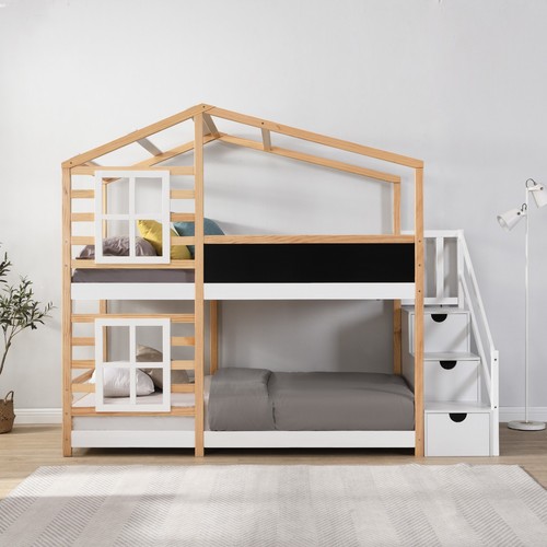 Twin over bunk bed - bed, house