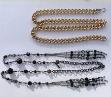 Lariat MIKEY necklace and a very long gold curb chain necklace or belt