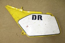Used Suzuki DR125 DR 125 DR200 DR 200 1980's Left Side Panel in Yellow & White