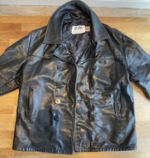 Schott leather pea coat