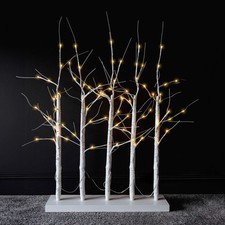 Christmas LED Birch Tree Light Up Twig Decoration Pre-Lit Warm White 80m Large