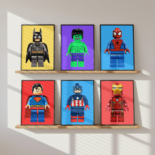 Lego superhero wall - art, prints