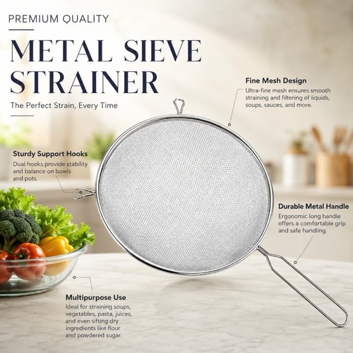 Metal sieve strainer - metal, mesh/