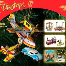 Christmas Vintage Hanging Ornament Tin Tree Decoration German Classic Retro