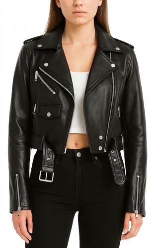 Womens cropped black - black, genuine
