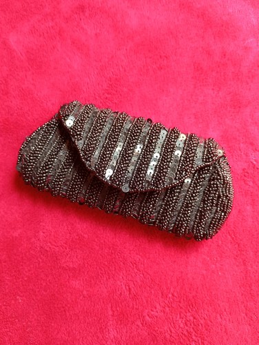 Women black beaded sequin - black,