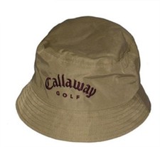 Callaway Golf Bucket Rain Hat Waterproof Dark Gold Burgundy Trim S or L Ladies