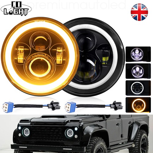 Pair led headlights halo - 7",