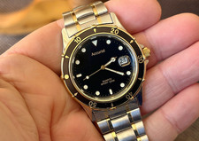 1990s Accurist Sport 331023 100m Wristwatch  Working. All Steel. 28mm dial