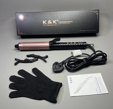 Hair Curling Iron Wand Tongs 38mm Curler Wind Aluminum Barrel Red Light Therapy