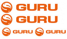 GURU Decals Stickers - for Seat Box .Fishing Rod Bait Box or Van & Car X 8