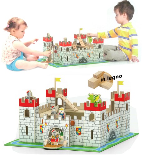 Wooden toy castle with - wooden,