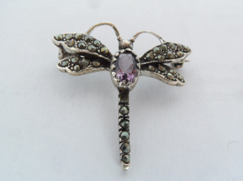 Vintage silver 925 dragonfly - silver,