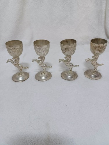 Vintage silver horse goblets - vintage,