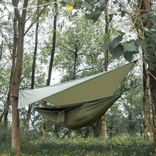 Outdoor Hammock With Tarp Rain Fly Shelter 3m, Camping Hammock with Mosquito Net