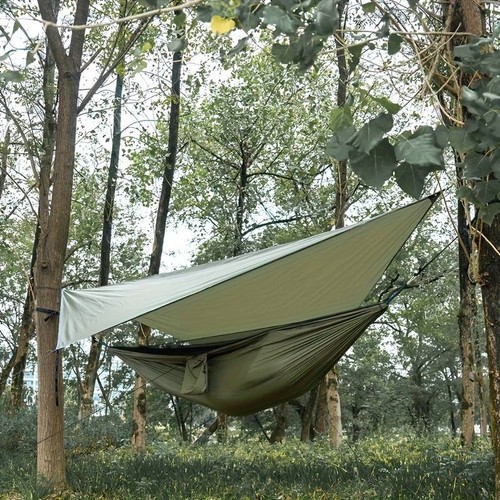 Outdoor hammock with tarp - with,
